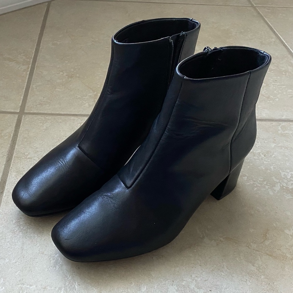 Black Leather Ankle Boots